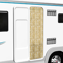 Decoshop26 Rideau contre insectes moustiquaire Beige 56x185 cm Chenille DEC022184