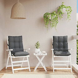 vidaXL Coussins de chaise à dossier bas lot de 2 anthracite