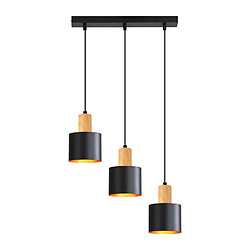 ZMH Suspension 3 Luminaire Suspension Noir Réglable En Hauteur Suspension E27 Pour Cuisine