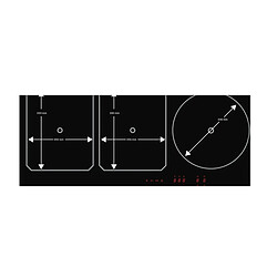 Table de cuisson induction 100cm 4 feux 7400w noir - 1767 - Power - NOVY
