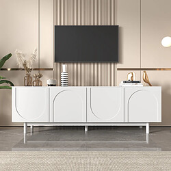 modfu Meuble tv blanc 175x38x56 cm avec 4 portes