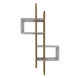 Toilinux Etagère murale design effet bois ALBA - Blanc