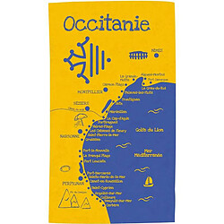 La Plage Draps et serviettes Plage Serviette de plage Occitanie - 90 x 160 cm - Jaune