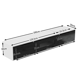 Avis modfu Meuble TV blanc et noir brillant 180x35x30 cm, avec LED