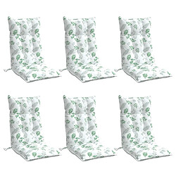 Avis vidaXL Coussins de chaise à dossier haut lot de 6 modèle de feuille
