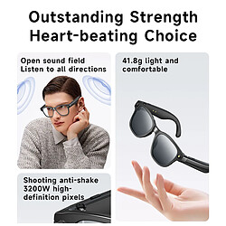Acheter INF Lunettes intelligentes AI à monture noire avec caméra HD 8MP et assistant vocal Transparen