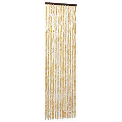 Decoshop26 Rideau contre insectes moustiquaire Beige 56x185 cm Chenille DEC022184