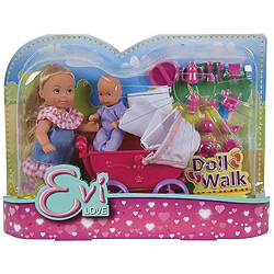 Smoby Evi Love - Poupée 12 cm avec landau et bébé