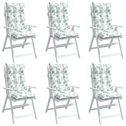 Acheter vidaXL Coussins de chaise à dossier haut lot de 6 modèle de feuille