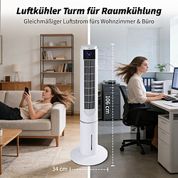 ZMH Ventilateur Colonne Rafraîchissant 2 En 1 80w 3 Modes Oscillation 90° pour salon