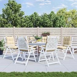 vidaXL Coussins de chaise à dossier bas lot de 6 beige tissu oxford