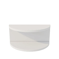 Toilinux Table de chevet suspendue forme demi lune CAMELIA - Blanc