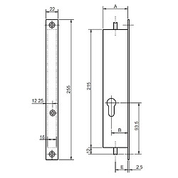 METALUX F130303000 - Serrure encastrable 2 points - Profil européen