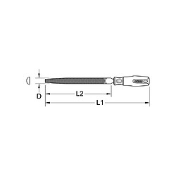KS TOOLS Râpe demi-ronde 250 mm - Coupe 3 - Manche bi-matière