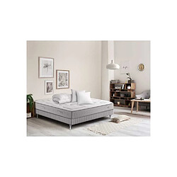 Simmons SW3 160x200 - Matelas 25 cm + Sommier 15 cm - Gris/Blanc