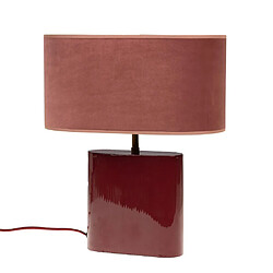 Amadeus Lampe Paola bordeaux et abat-jour rose