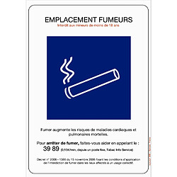 NOVAP Panneau Zone Fumeur A4 - 210 x 297 mm