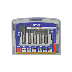 TIVOLY Ensemble tarauds 7 pièces HSS M3–M10 - Porte-embout 6,35 mm
