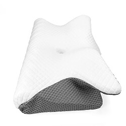 INF Oreiller cervical en forme de papillon - Blanc et gris