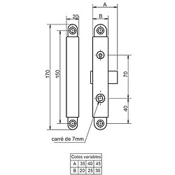 METALUX Gollot 4320 - Bec-de-cane Gauche - Noir