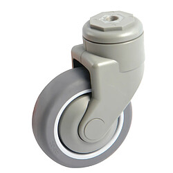 AVL Roulette pivotante 125 mm - Polyamide gris - Roue caoutchouc