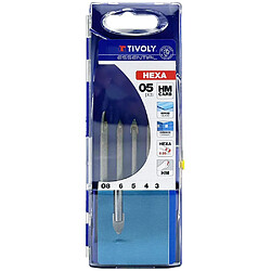 TIVOLY Coffret 5 forets verre & céramique Ø3-8 mm - Queue hex 6,35 mm