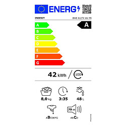 Lave-linge frontal 8kg 1200 tours/min - BWE8127XWVFR - INDESIT