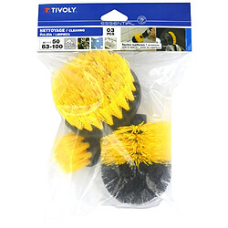 TIVOLY 3 pièces brosses pour perceuse Ø50/83/100 mm - Hex 6,35 mm