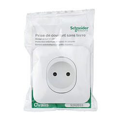 Schneider Electric Prise de courant 2P 16A sans terre - blanc - Ovalis - Schneider