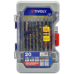 TIVOLY Set de 20 Forets Multi-matériaux - Coffret Ranger