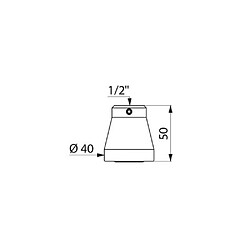 Delabie GYM 716000 - Pommeau de douche suspendu - Chrome poli