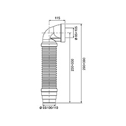 WIRQUIN Coudé WC Extensible 90° - Blanc