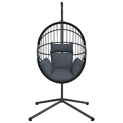 Acheter vidaXL Chaise suspendue en forme d'œuf avec support anthracite