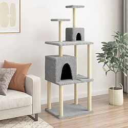 vidaXL Arbre à chat avec griffoirs en sisal Gris clair 167 cm