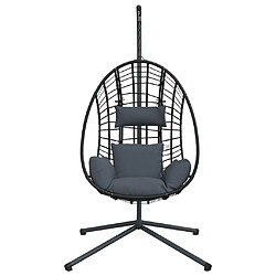 Acheter vidaXL Chaise suspendue œuf support anthracite rotin et acier