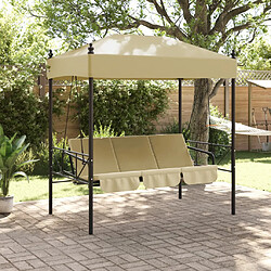 Avis vidaXL Balancelle de jardin avec auvent sable acier