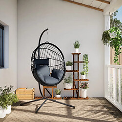 Avis vidaXL Chaise suspendue en forme d'œuf avec support anthracite