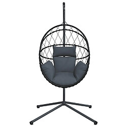 Acheter vidaXL Chaise suspendue en forme d'œuf avec support anthracite