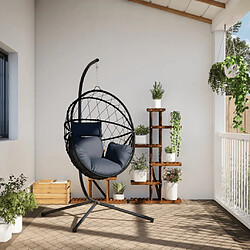 Avis vidaXL Chaise suspendue en forme d'œuf avec support anthracite