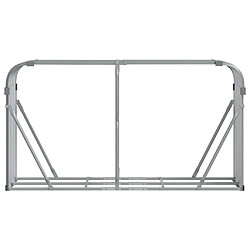 Avis vidaXL Porte-bûches gris clair 180x45x100 cm acier galvanisé