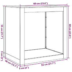 vidaXL Portant de bois de chauffage 60x40x60 cm acier galvanisé pas cher