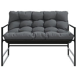 Acheter vidaXL Banc de jardin avec coussin anthracite 113 cm acier