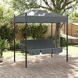 Avis vidaXL Balancelle de jardin avec auvent gris foncé acier