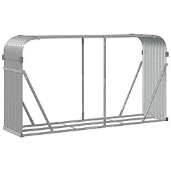 Acheter vidaXL Porte-bûches gris clair 180x45x100 cm acier galvanisé