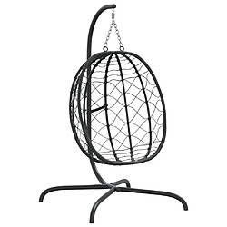Acheter vidaXL Fauteuil suspendu avec coussin en polyrotin et acier anthracite