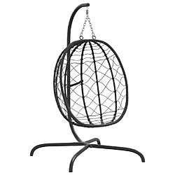 Acheter vidaXL Fauteuil suspendu avec coussin en polyrotin et acier blanc crème