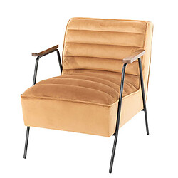 Mes Fauteuil 60x76x73 cm en velours et métal camel