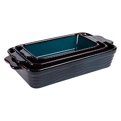 Table Passion Set de 3 plats à four vague bleu 25, 30 et 36 cm
