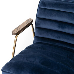Avis Mes Fauteuil 60x76x73 cm en velours bleu nuit et laiton