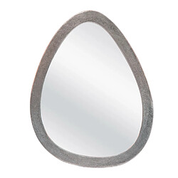 Table Passion Miroir métal œuf argent 78 x 62 cm